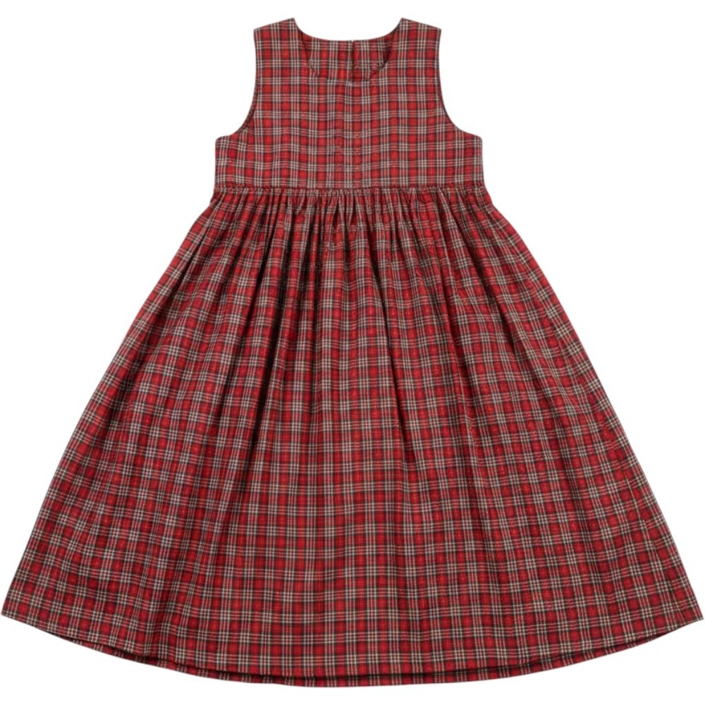 Strasburg Children Girls Size 5 Red Plaid Cotton Sleeveless Jumper Dress Holiday